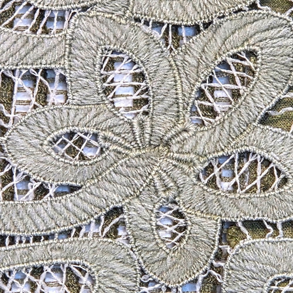 POL Button Down Crochet Patchwork Knit Vest Green… - image 11